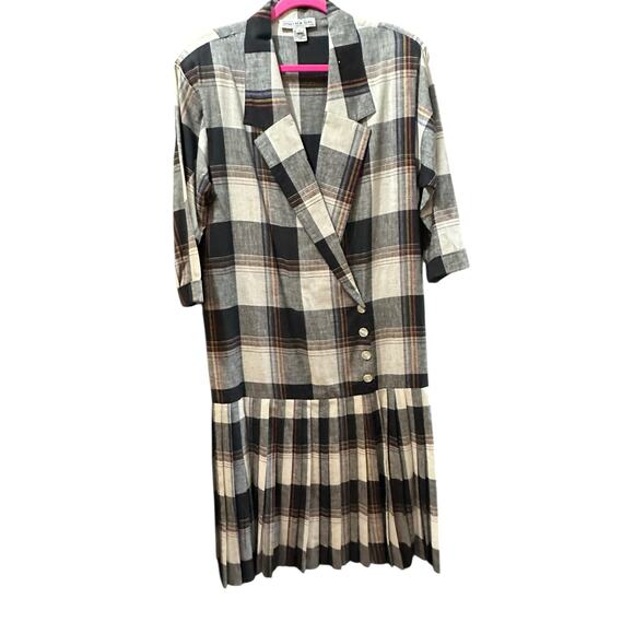 Jones New York Dresses & Skirts - Vintage Jones New York Women's Cotton Blend Plaid Blazer Dress Size Medium